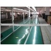 Supply straight belt conveyor system with double work tables